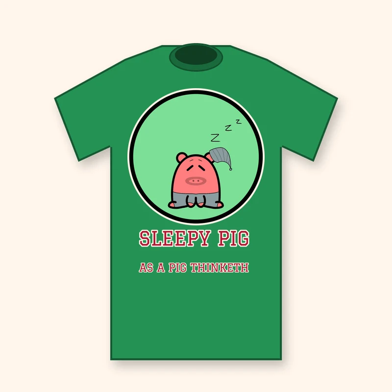 Sleepy Pig Unisex tee