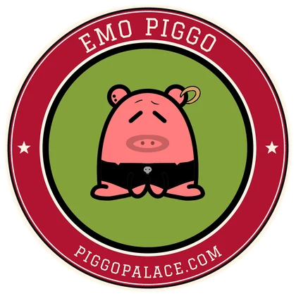 Emo Piggo Varsity sticker